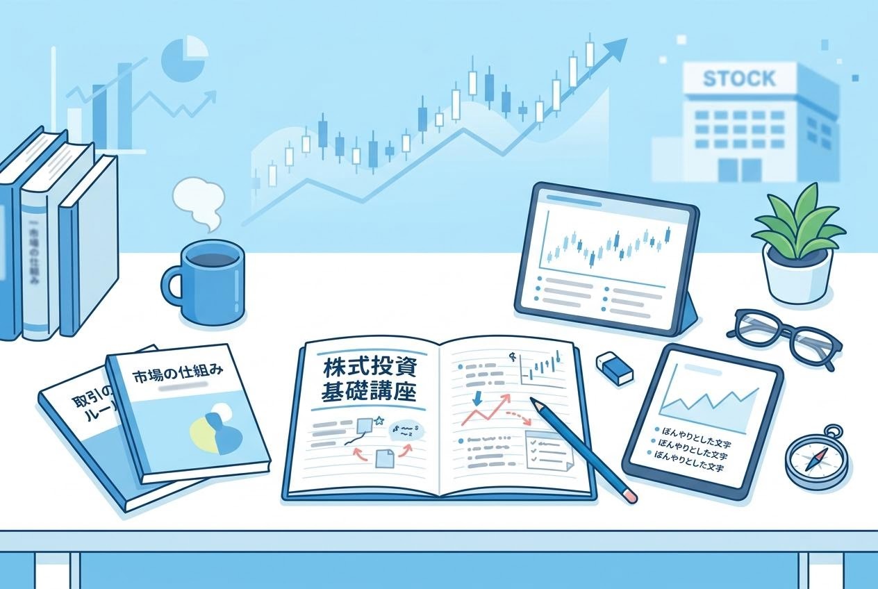 株式市場の仕組みを学ぶ入門者向けのイラスト教材